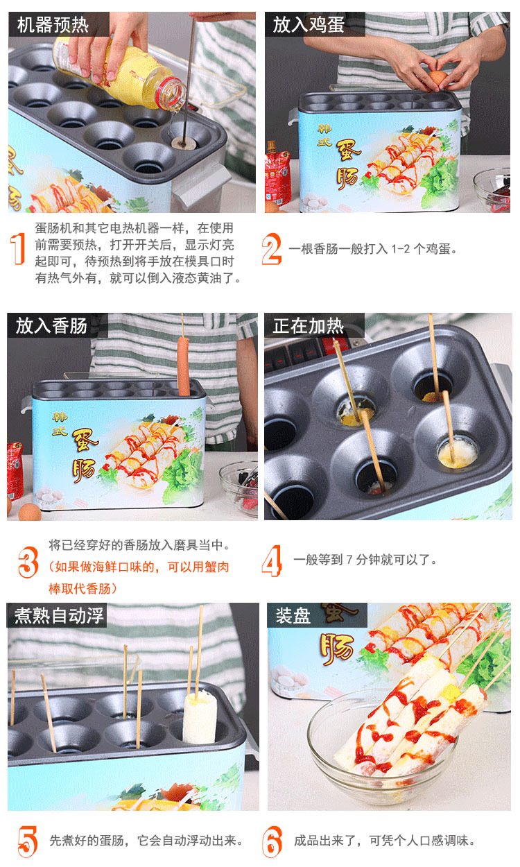 商用電熱蛋堡腸 韓式全自動蛋包腸機燃氣烤腸機 廠家批發(fā)