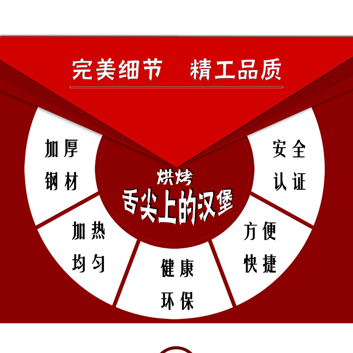商用不銹鋼板漢堡機麥當(dāng)勞烘雙層漢堡機 漢堡店成套設(shè)備烘包機