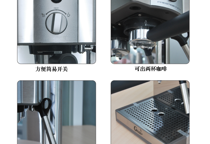 Gustino意式進(jìn)口泵 半自動(dòng)高壓不銹鋼濃縮咖啡機(jī)家用商用豪華正品