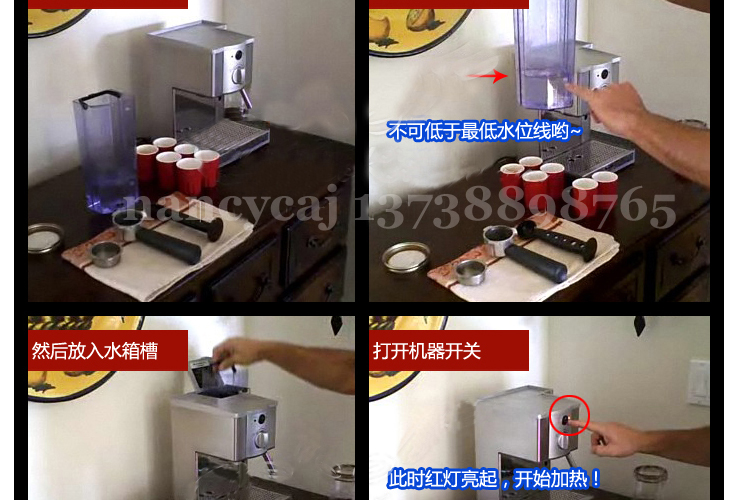 Gustino意式進(jìn)口泵 半自動(dòng)高壓不銹鋼濃縮咖啡機(jī)家用商用豪華正品