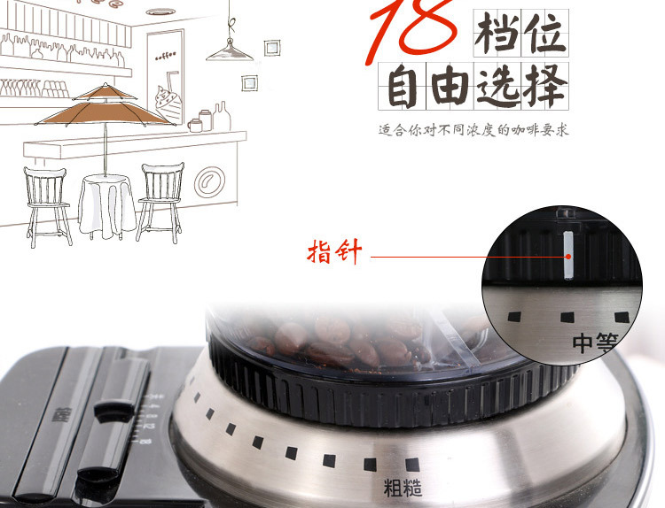 索立電動磨豆機(jī) 咖啡豆研磨機(jī)磨粉機(jī)粗細(xì)可調(diào)家用商用大容量批發(fā)
