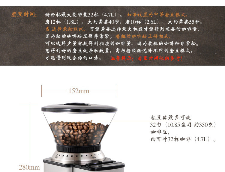 索立電動磨豆機(jī) 咖啡豆研磨機(jī)磨粉機(jī)粗細(xì)可調(diào)家用商用大容量批發(fā)