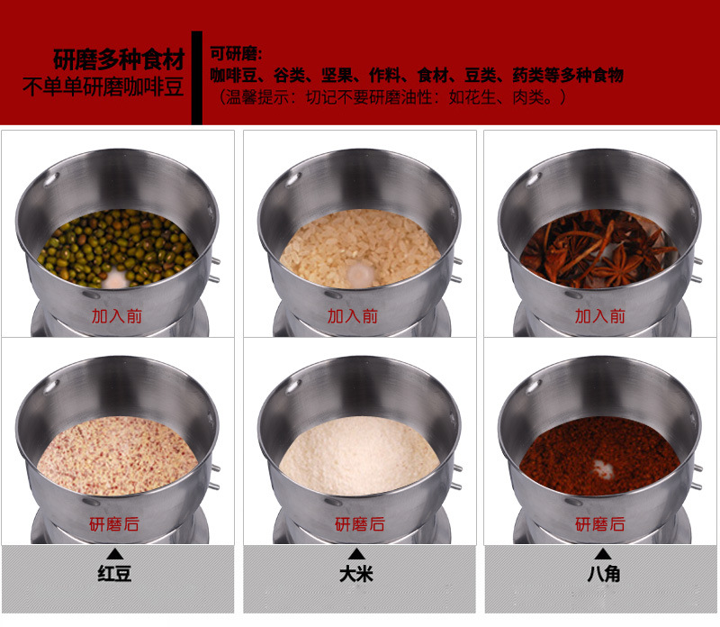 廠家批發(fā)不銹鋼咖啡磨豆機 中藥材粉碎機 家用商用干磨機