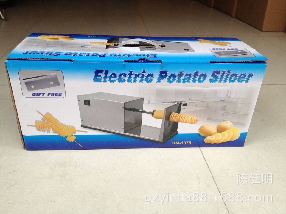 廠家直供 出口商用全自動電動薯塔機(jī) 不銹鋼薯片機(jī) 龍卷風(fēng)土豆機(jī)