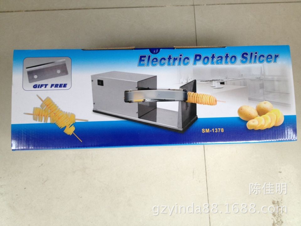 廠家直供 出口商用全自動電動薯塔機(jī) 不銹鋼薯片機(jī) 龍卷風(fēng)土豆機(jī)