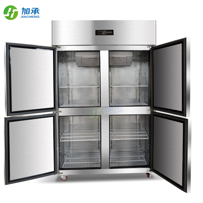 加承不銹鋼廚房冷凍柜 商用廚房冷柜 餐廳速凍柜四門(mén)立式冰柜風(fēng)冷