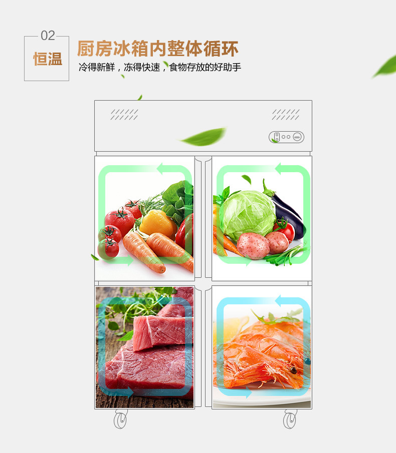 華美LCF-4M四門(mén)廚房冰箱商用酒店雙溫4門(mén)冰箱立式保鮮冷柜廠家