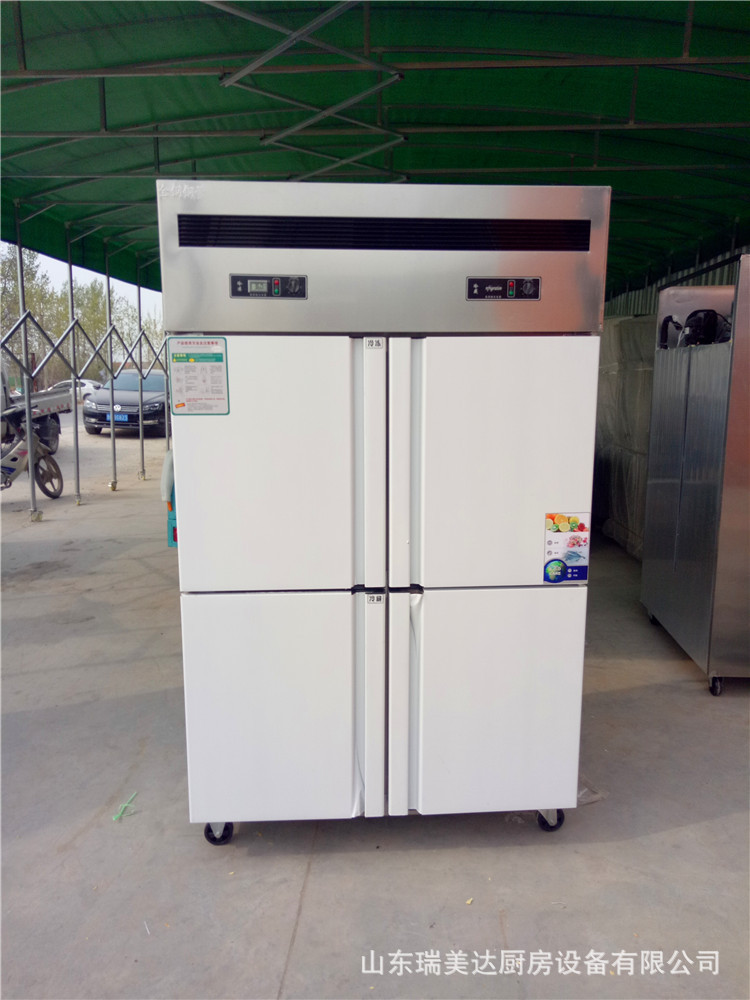 全鋼銅管四門雙機(jī)雙溫廚房冰柜4門6門商用立式冰箱冷藏冷凍冷柜