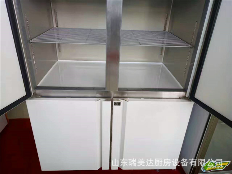 全鋼銅管四門雙機(jī)雙溫廚房冰柜4門6門商用立式冰箱冷藏冷凍冷柜