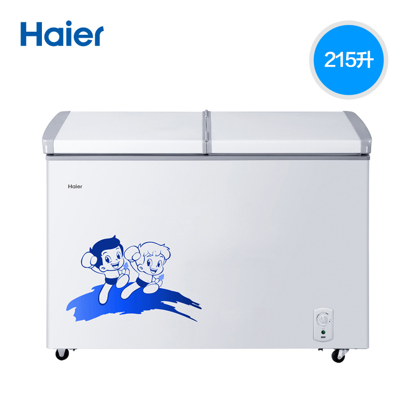 Haier/海爾 FCD-215SEA 雙門(mén)冷藏冷凍大容量冷柜雙溫臥式商用冰柜