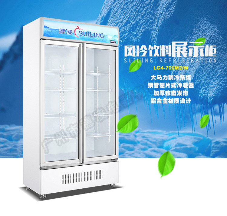 穗凌 LG4-700M2/W商用冰柜立式冷藏超市冰柜雙門展示柜不結(jié)霜風(fēng)冷