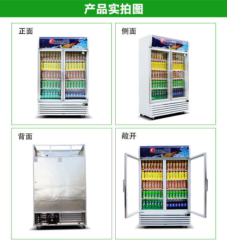 成云廠(chǎng)家直銷(xiāo)雙門(mén)立式飲料展示柜啤酒陳列冰柜 商用冷柜
