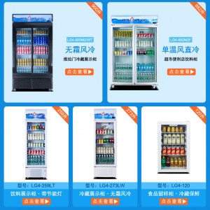 穗凌商用便利店超市立式冷柜冰柜 單溫雙門(mén)飲料食品冷藏柜348升