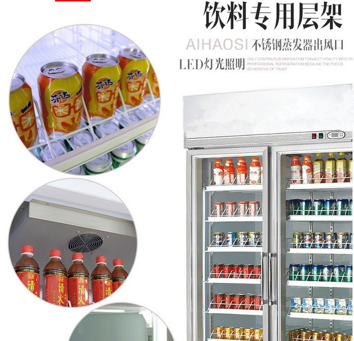 廠家直銷冰柜批發(fā) 立式雙門商用冰箱便利店展示柜超市飲料陳列柜
