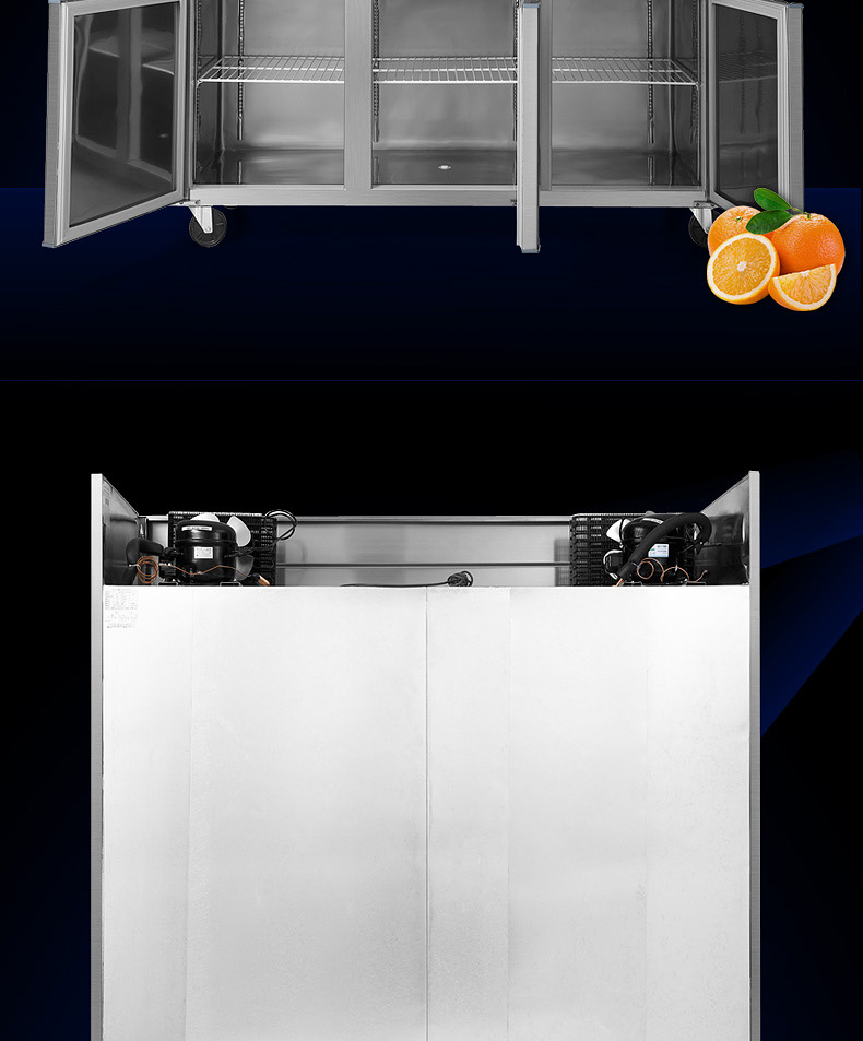 FEST六門冰箱 六門冷柜 冰柜商用雙機(jī)雙溫立式冷藏冷凍廚房冰箱