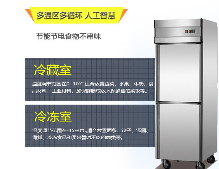 標準款六門廚房不銹鋼立柜冷凍柜 悅優(yōu)美商用冰箱冷柜冷藏陳列柜