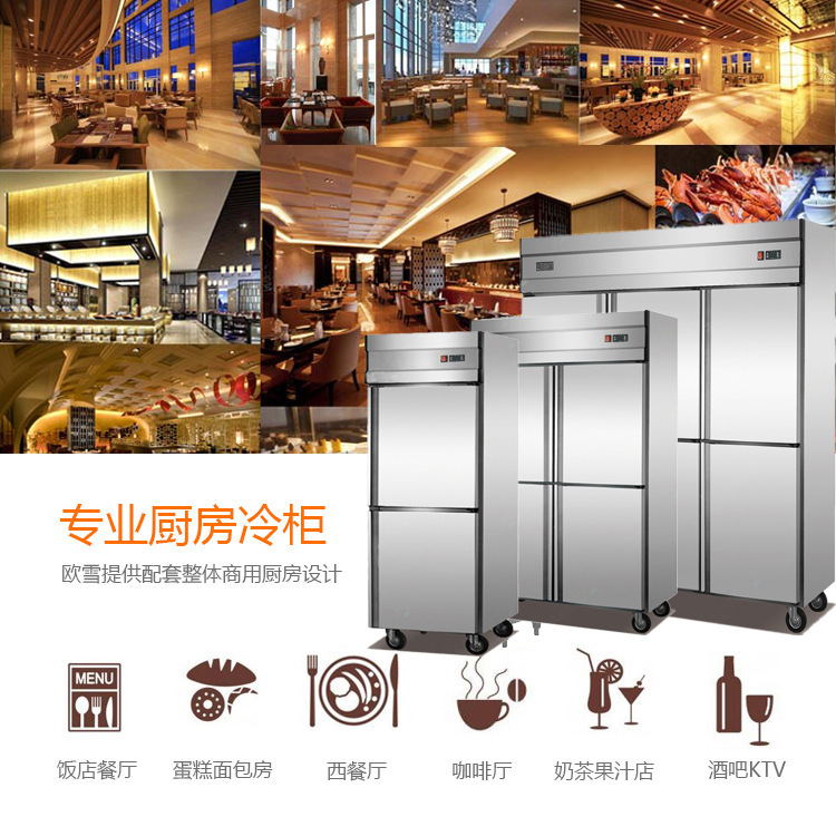 標準款六門廚房不銹鋼立柜冷凍柜 悅優(yōu)美商用冰箱冷柜冷藏陳列柜