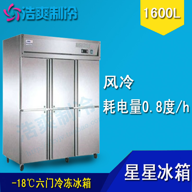 星星冰箱商用六門(mén)冰箱冷凍飯店冰箱冷柜立式冰柜設(shè)備工程款風(fēng)冷