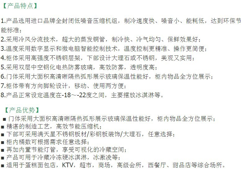 廠家直銷冰淇淋柜 風(fēng)冷臥式商用硬質(zhì)冷凍雪糕柜展示柜12盤新品