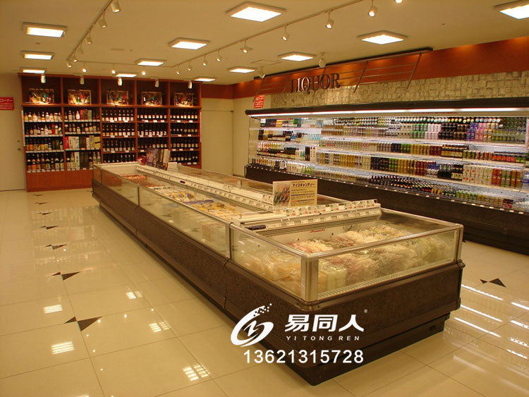 超市冷凍展示柜海鮮水產(chǎn)自選臥式冰柜定做上開(kāi)口風(fēng)冷急凍島柜