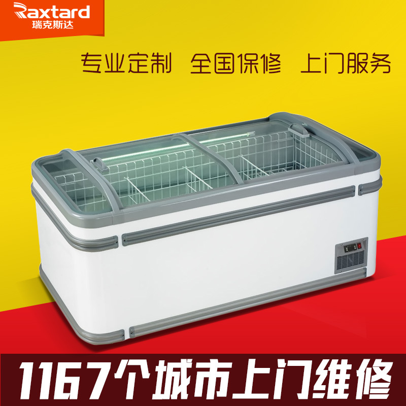 超市組合島柜 湯圓水餃速凍臥式保鮮冰柜 直冷無(wú)霜冷凍柜展示冰箱