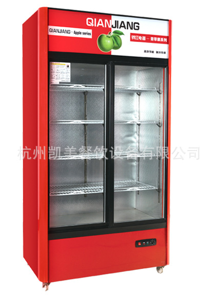 錢(qián)江立式雙門(mén)展示冰柜 冷凍超市展示冰柜 飲料啤酒陳列冷柜1.2米
