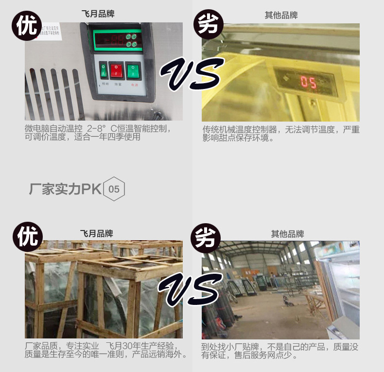飛月蛋糕柜保鮮柜冷藏展示冰柜蛋糕展示柜 - 弧形后開(kāi)門三層
