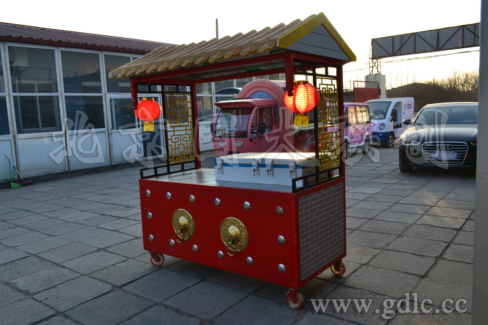 廠家直銷復(fù)古手推移動(dòng)冰淇淋車(chē) 多功能流動(dòng)冰激凌小吃車(chē)