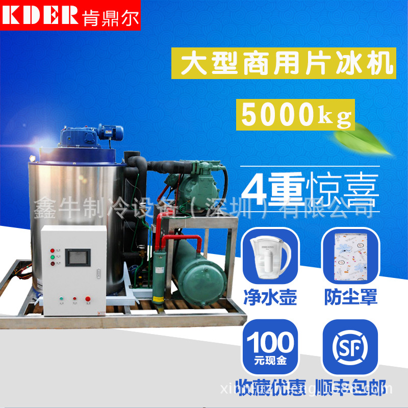 5噸海鮮鱗片型制冰設(shè)備超市工業(yè)大型碎冰機全自動商用片冰制冰機