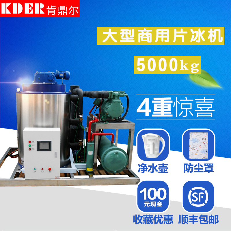 5噸海鮮鱗片型制冰設(shè)備超市工業(yè)大型碎冰機全自動商用片冰制冰機