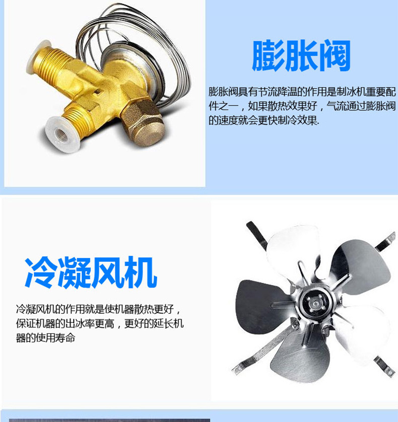 睿美商用制冰機(jī) 5X10冰格 奶茶店酒吧全自動家用小型方冰塊機(jī)