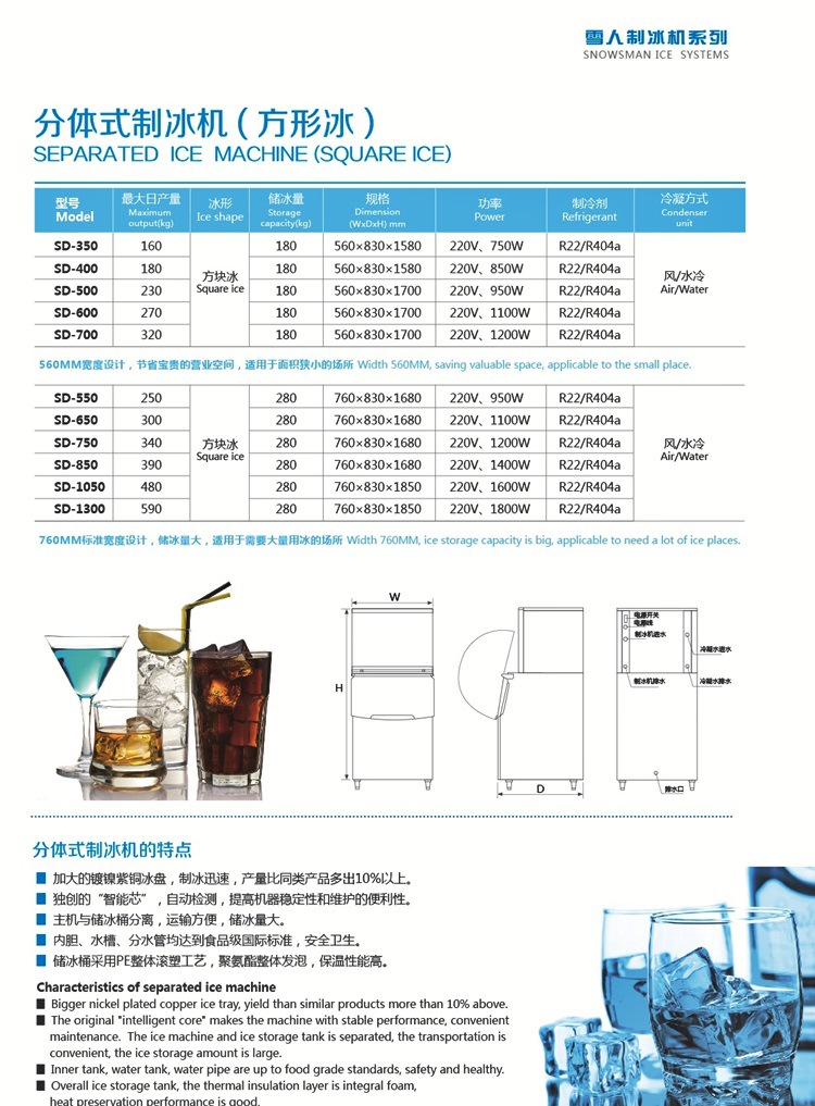Snowsman雪人AP-1T片冰機(jī) 1噸魚(yú)鱗冰 超市片冰機(jī)