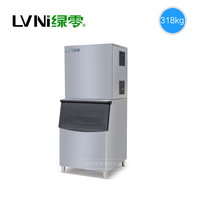 綠零 318kg全自動分體式制冰機(jī) 商用超大冰量斜方冰冰塊冰粒機(jī)