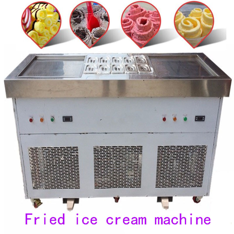 炒冰機(jī)廠(chǎng)家 商用雙方鍋 炒冰淇淋卷機(jī) Fried ice-cream machine