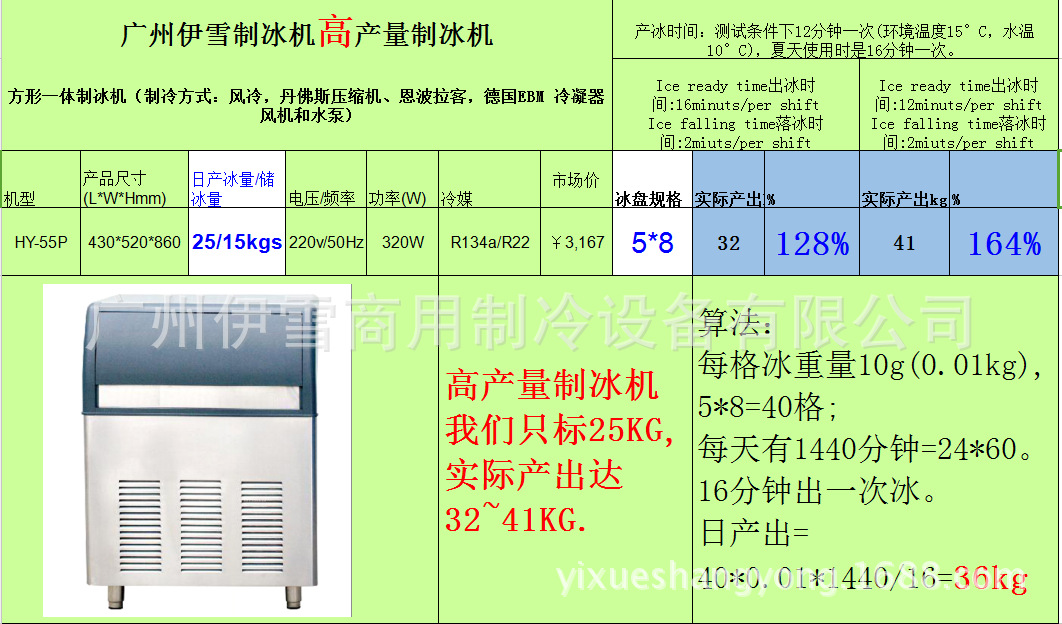 工廠直銷制冰設(shè)備制冰機(jī)商用 方塊冰酒吧用品 奶茶店制冰設(shè)備54kg