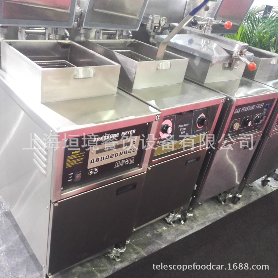 美式110v 60hz 不銹鋼臺(tái)式壓力油炸鍋 出口臺(tái)灣雞排16電熱油炸爐