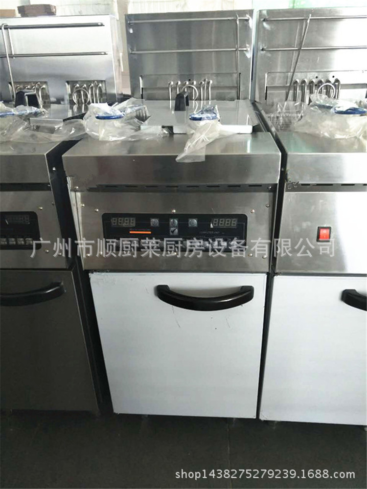 DF-30立式電熱單缸雙篩電腦版炸爐漢堡店商用豪華型炸薯?xiàng)l炸雞爐