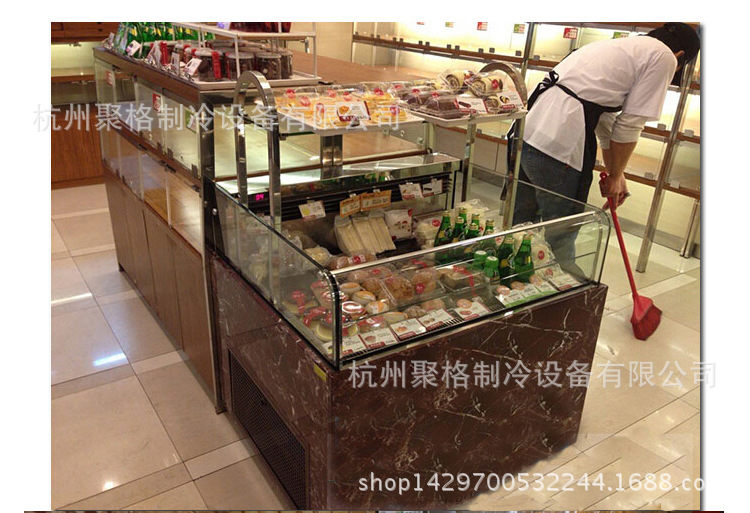 臥式商用敞開放式蛋糕柜冷藏保鮮熟食面包壽司西點(diǎn)甜品風(fēng)冷展示柜