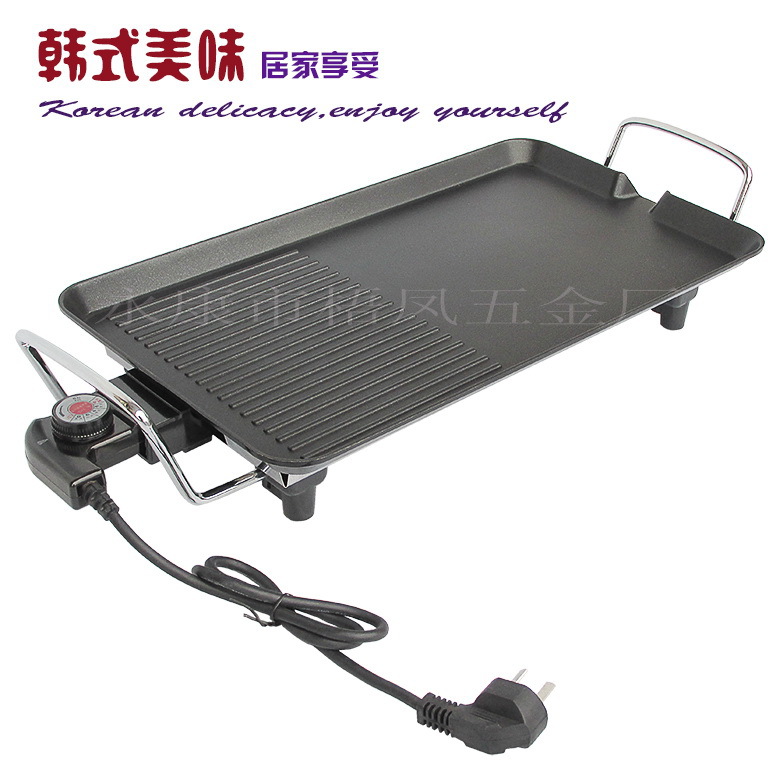 中號(hào)韓式多功能電烤肉盤(pán)商用無(wú)煙電烤盤(pán)家用不粘鐵板燒工廠直銷(xiāo)