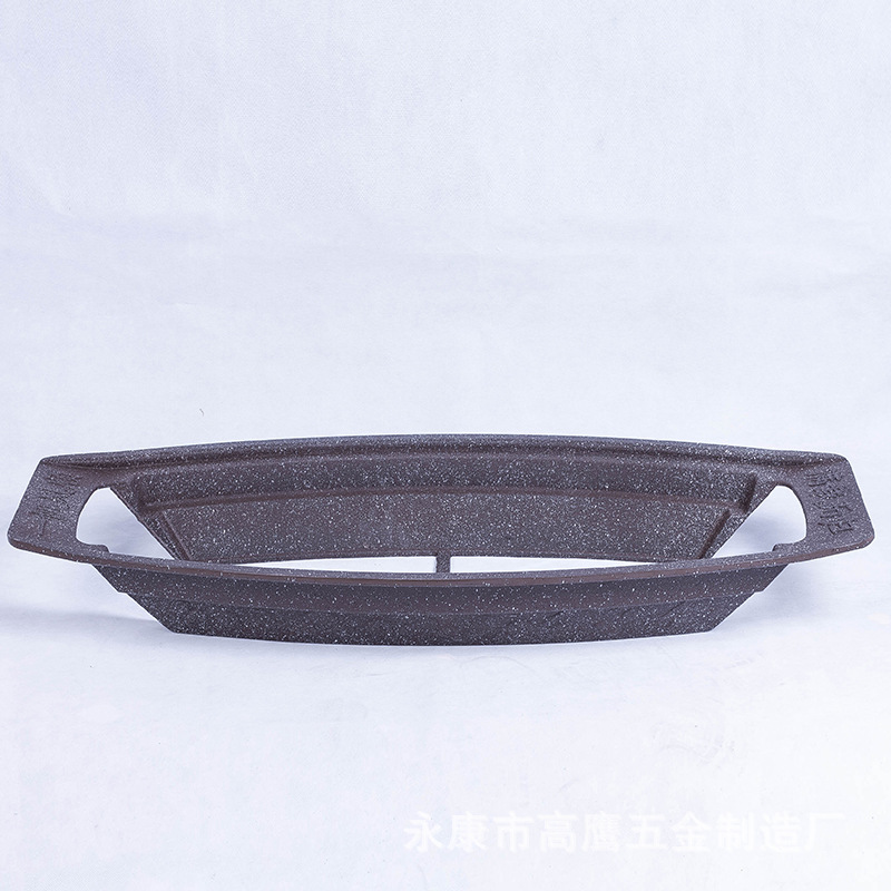 炭火航母海鮮大咖烤盤(pán)商用鐵板燒大號(hào)大全鍋烤盤(pán)香蕉船盤(pán)子