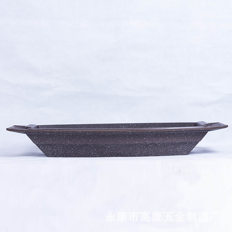 炭火航母海鮮大咖烤盤(pán)商用鐵板燒大號(hào)大全鍋烤盤(pán)香蕉船盤(pán)子
