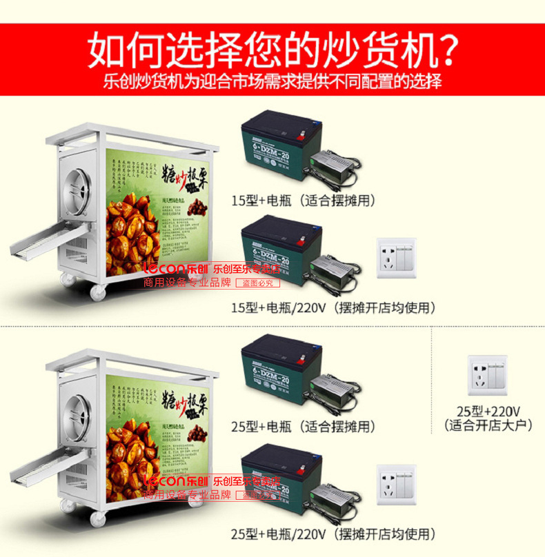 樂創(chuàng)炒貨機(jī)多功能糖炒栗子花生芝麻瓜子機(jī)燃?xì)馊詣?dòng)商用炒板栗機(jī)