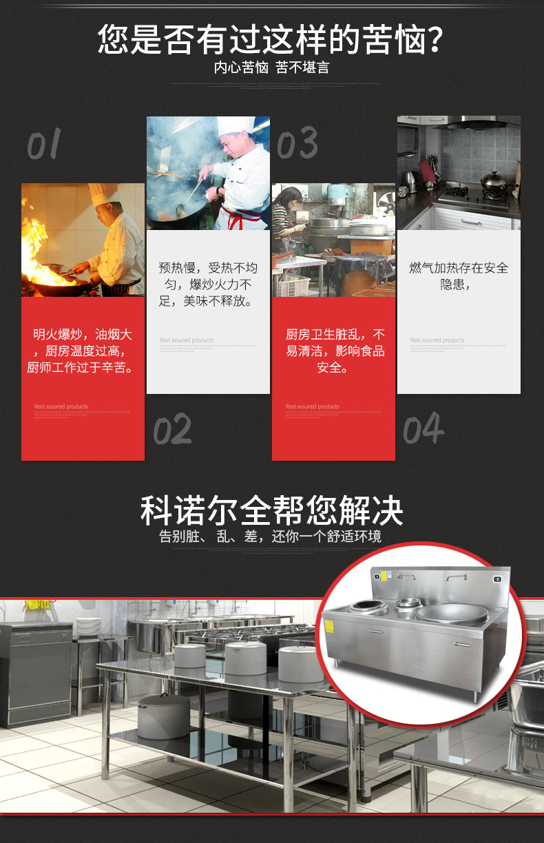 商用電磁爐15kw小炒爐雙頭一大一小組合爐食堂20kw大功率大鍋灶臺(tái)