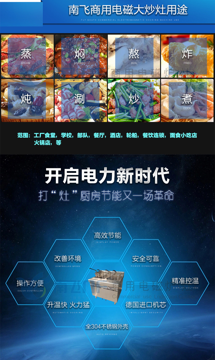 南飛商用電磁雙缸炸爐 商用炸鍋 電炸爐雞排薯?xiàng)l炸爐 廠家聯(lián)保