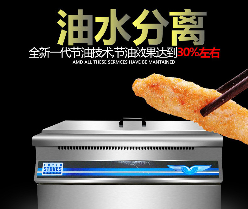 樂創(chuàng)商用油炸鍋單缸油水分離大容量油條炸雞電炸爐電炸機(jī)煤氣炸鍋