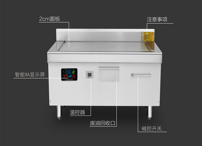 商用電磁爐電磁扒爐12kw大功率西餐鐵板燒電磁灶電磁煎餅爐牛扒機(jī)