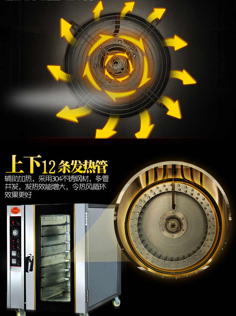 樂創(chuàng) 電熱熱風烤箱8盤 風循環(huán)電烘爐 面包烤箱電烤爐 商用電烤箱