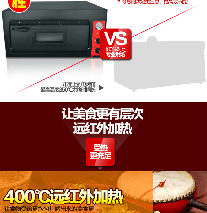 樂(lè)創(chuàng) 500度高溫披薩烤箱 單層比薩爐帶定時(shí)爐烘培設(shè)備 商用電烤箱