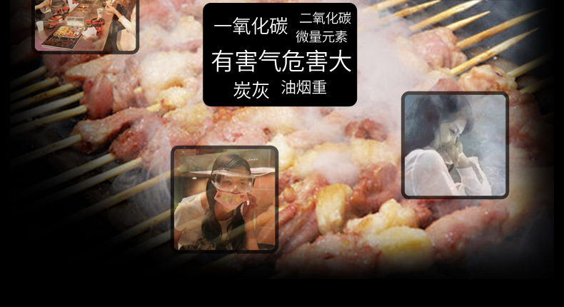 雙弛正品創(chuàng)業(yè)設(shè)備多功能加厚加熱陶瓷板大八頭環(huán)保噴涂商用燒烤爐