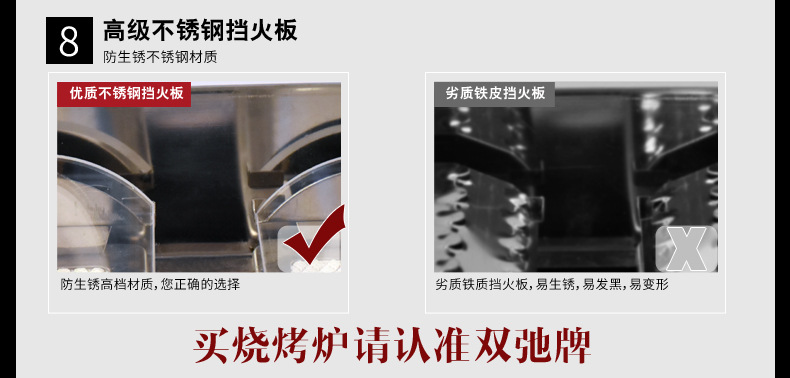 雙弛正品創(chuàng)業(yè)設(shè)備多功能加厚加熱陶瓷板大八頭環(huán)保噴涂商用燒烤爐